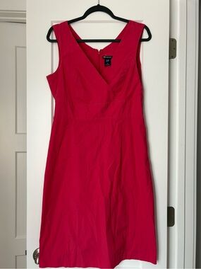 Gap Women's Pink Sleeveless V-Neck Dress Midi Workwear Summer
